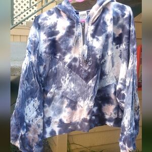 PINK Victoria's Secret Blue Tie-Dye Hoodie